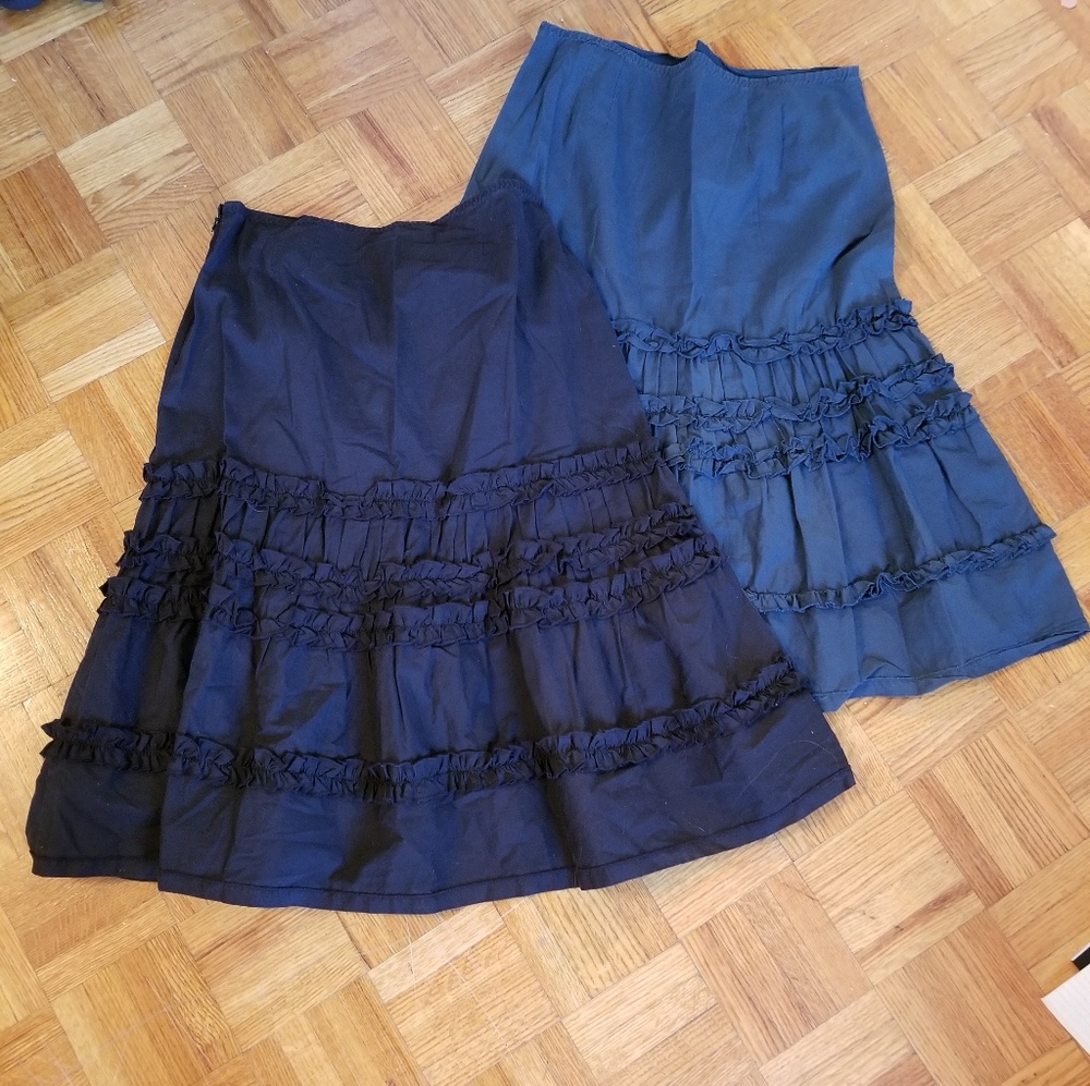 Lot of 2 LOFT Ruffle Skirts